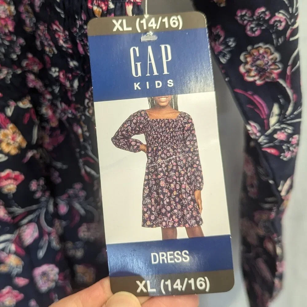NWT Gap Kids Size XL/14-16 Navy Floral Dress